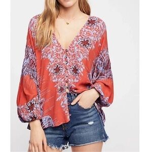 Free People ‘Birds Of A Feather’ Blouse with Balloon Sleeves